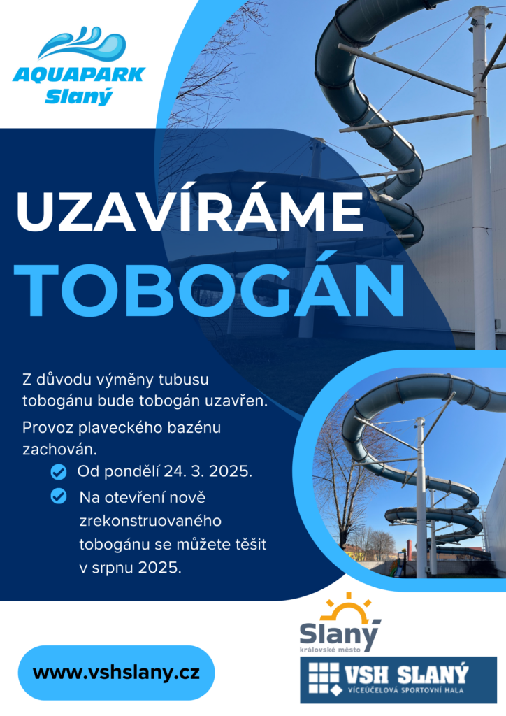 UZAVŘENÍ TOBOGÁNU Z DŮVODU VÝMĚNY TUBUSU